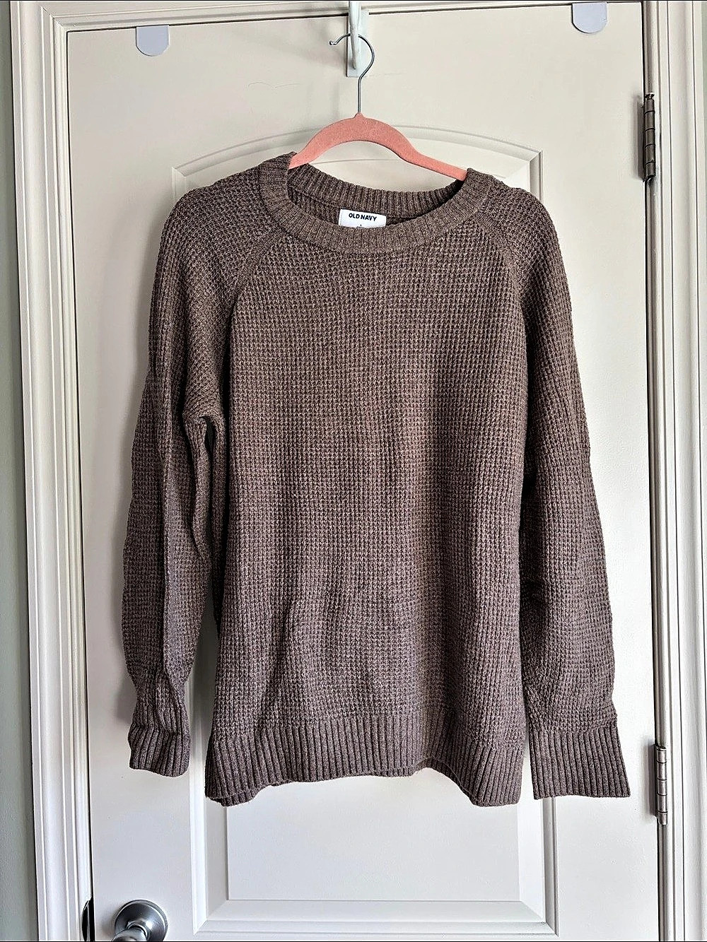 Old Navy SoSoft Waffle-Knit Crew-Neck Sweater Brown Large